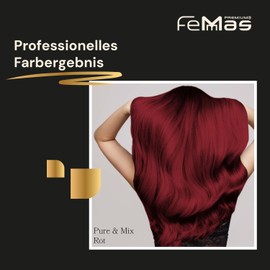 Femmas Hair Colour Set Red I Hair Colour Cream 100 ml + Oxycreme 100 ml 6% I Permanent Hair Colouration + Developer I Gentle & Long Lasting I Salon Hair Colour for Home