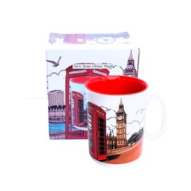 Generic London Telephone Box Big Ben Ceramic Tea Cup Coffee Cup Home Kitchen Office Decorative Gift Box - UK England London Souvenir SP143