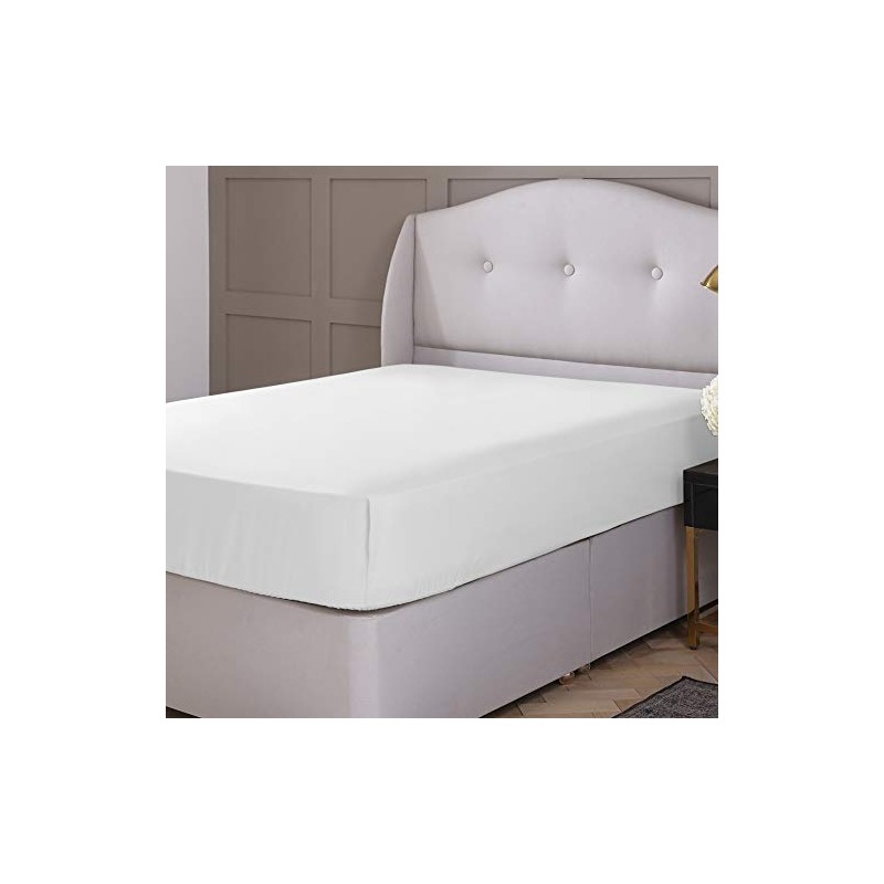 Silentnight 100% Cotton Extra Deep Fitted Sheet, White, Super King,