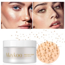MAYKOO Sommersprossen Stift Flüssiger Sommersprossen Stempel, Natürlicher Sommersprossen make up Stempel mit Pinsel, Wasserdichter Simulations Luftkissen Sommersprossen Stift, 15 g (Hellbraun)