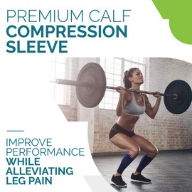 Run Forever Calf Compression Sleeves For Men And Women - Leg Compression Sleeve - Calf Brace For Running, Cycling, Travel (Navy, 2XL)