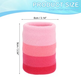PATIKIL Sports Wristband Sweatbands for Men and Women, 2 Pcs Breathable Tennis Wrist Bands Absorbent Sweat Band for Basketball Football Baseball Running Gym, Pink