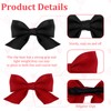 Tyqour 2 Pairs Red Bow Hair Clips for Women Girls