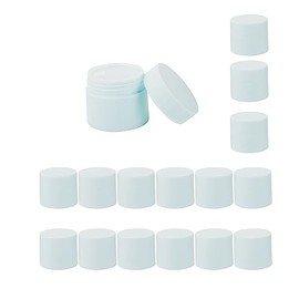 Mini lata de crema 10ml / 10g con tapa contenedor de muestras de maquillaje hecho con crema facial DIY para productos de belleza de latas de plástico de boca ancha para viajes (20 paquetes, azul)