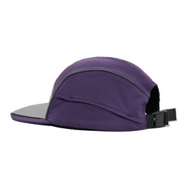 Clakllie Nylon 5 Panel Baseball Cap Flat Brim Running Cap Unisex Soft Short Brim Cap Quick Drying Snapback Caps Summer UV Protection Cap, ABC04-Purple