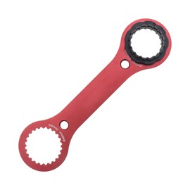 Create idea Bicycle Double End Bottom Bracket BB Wrench Red Multifunctional BB Axle Wrench 16 24 Notches Dub/TL-FC32 Mountain Bike Repair Tool with TL-FC25 TL-FC24 Adapter Tool