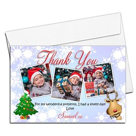 Christmas Xmas Thank You Photo Post Cards Notes N32 for Kids Girls & Boys ~ Pack of 10 LM