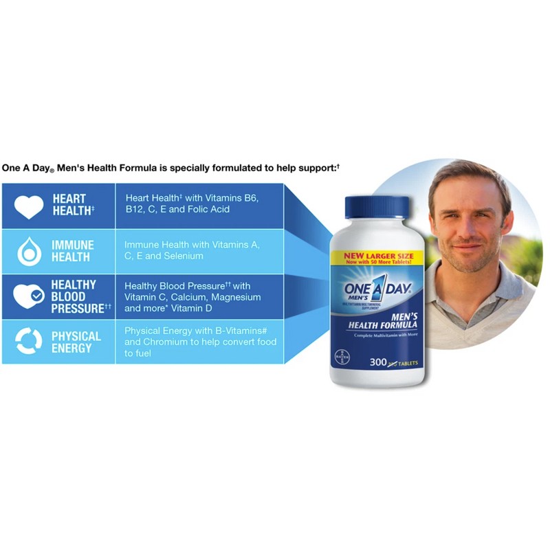 BAYER One A Day Men's Complete Multivitamin Multimineral Supplement, 300