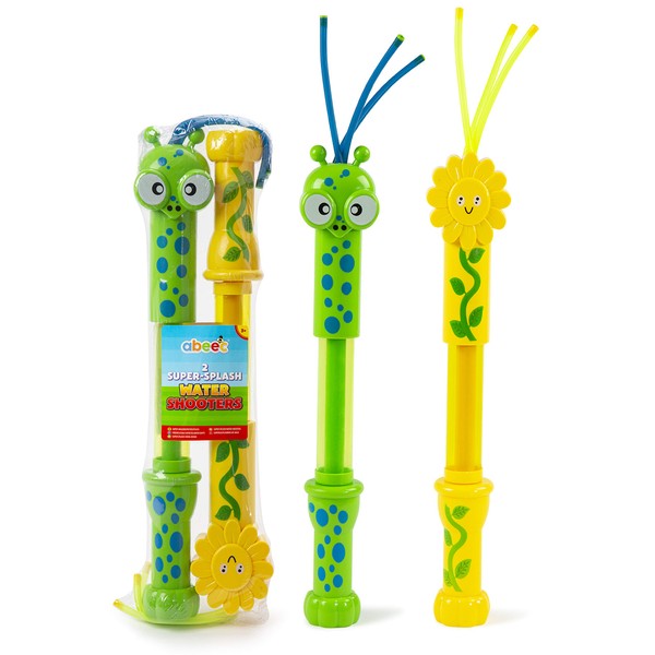 abeec Super-splash Water Shooters - Pack Of 2 Water Pistol Shooters - Frog Water Shooter And Flower Water Shooter – Outdoor Water Toys For Kids 3 And Over - 2 Pack Of Water Blaster - Pool Toys