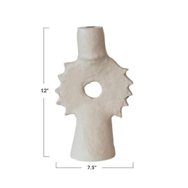 Creative Co-Op Handmade Paper Mache Spiked Taper Candle Holder, Natural