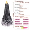 RuiYok 9 Packs Ombre Gray French Curl Crochet Braids 14