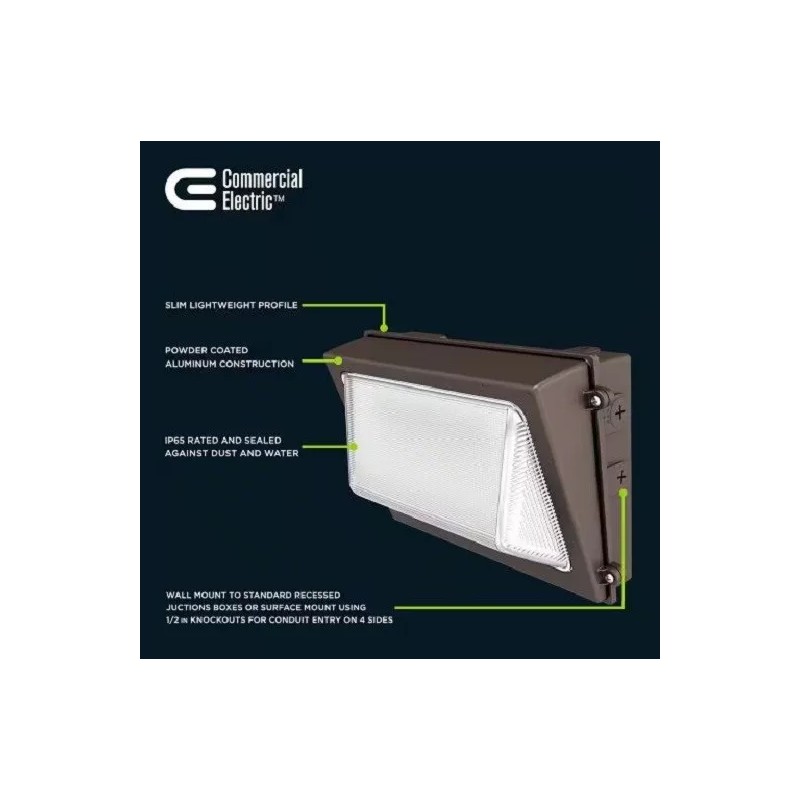 Commercial Electric Multi-Lumen LED Color Changing Wall Pack - Bronze