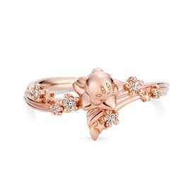 U-TREASURE RKD-100-SPP Kirby Star Goods, Ring, Twinkle Star Ring, Silver (Pink Gold Coated), Women's, Present