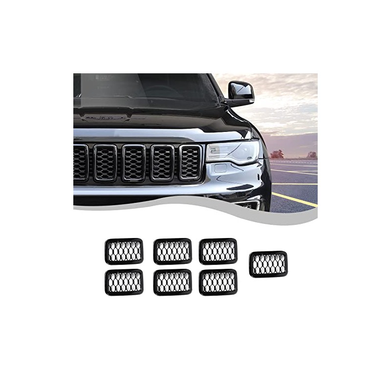 RT-TCZ 7PCS Front Grill Mesh Inserts,Rings Covers Inserts Kit for