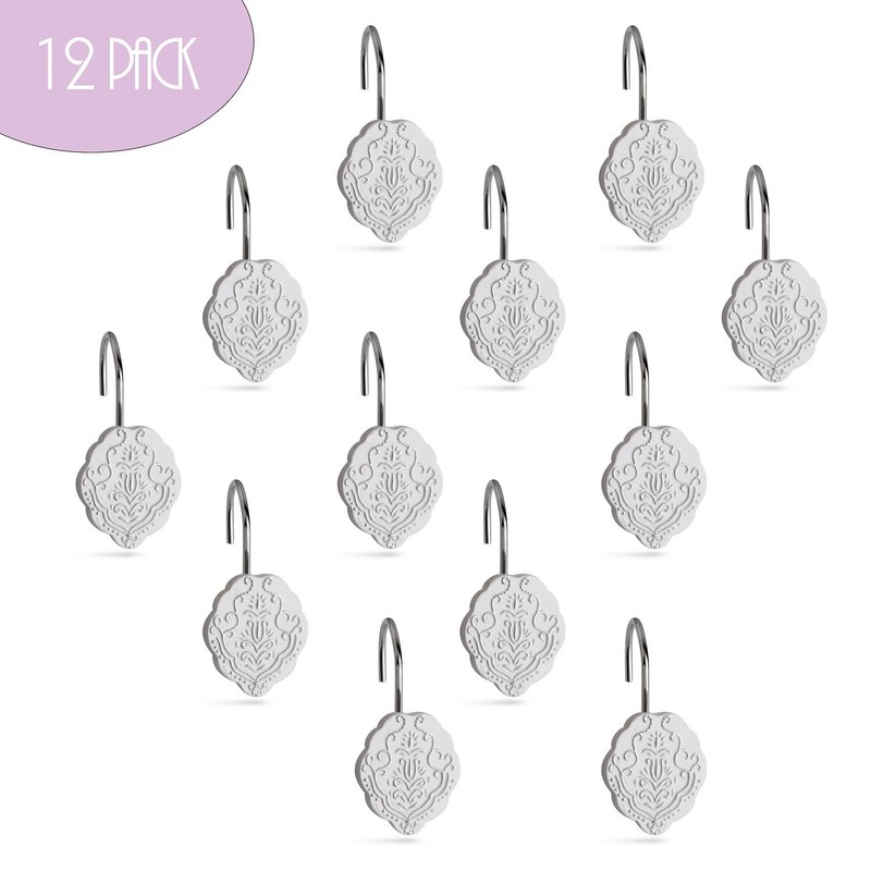 Creative Scents Vintage White Shower Curtain Hooks - Set of