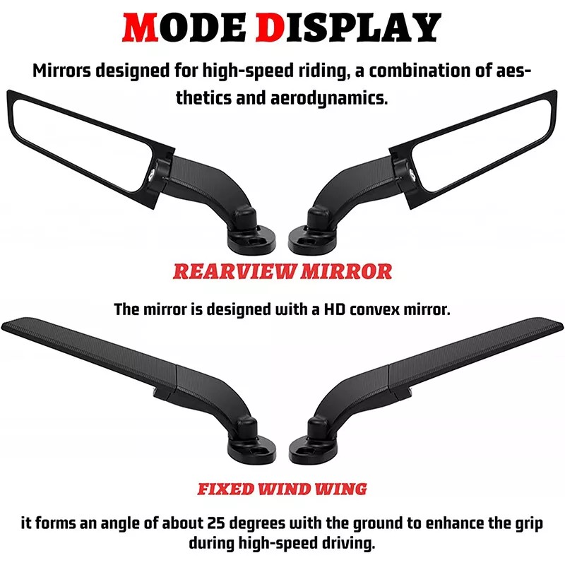 Sportfairings Adjustable Side Mirrors Rearview Wind Wing Mirror For Suzuki