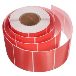 STOBOK Thermal Transfer Label Roll, Thermal Paper, Label Sticker, Water Resistant, White, For Thermal Printers, Price Tag, Address, Original Label (Red)