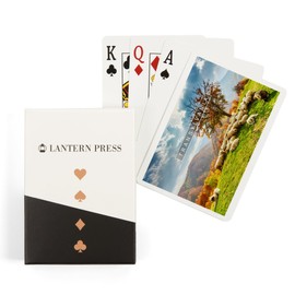 Transylvania, Romania, Sheep on Hillside, Mountains with Fall Tree Colors Press (52 Playing Cards, Poker Size Card Deck with Jokers)