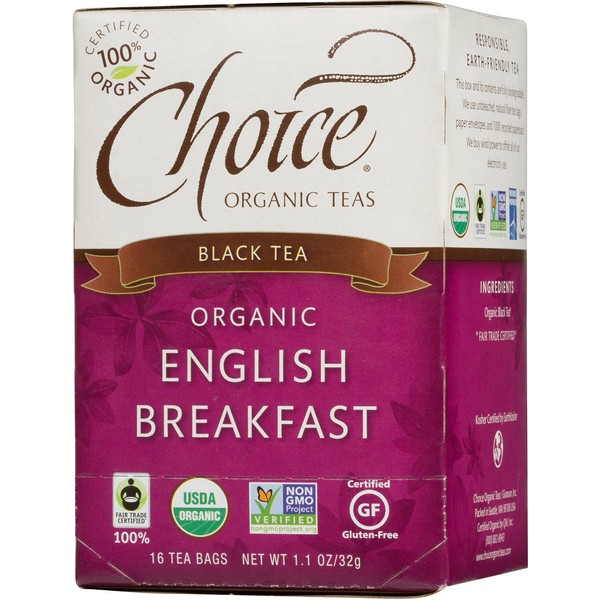 Choice Organics - English Breakfast Tea (1 Pack) - Organic Black Tea - 16 Tea Bags