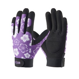 COOLJOB Large Gardening Work Gloves for Women Ladies, Thorn Proof for Rose Pruning, Cactus Handling, Blackberry Bush Planting, Puncture Resistant Anti-Slip Flexible, 1 Pair Purple L