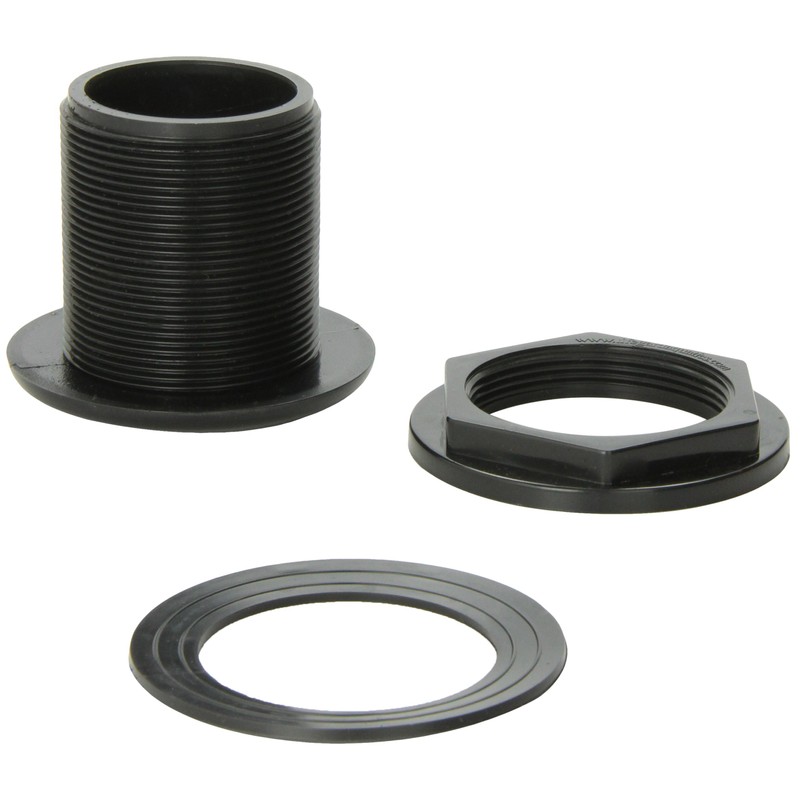 Lifegard Aquatics 1-1/2-Inch FPT x Slip Standard Threaded Bulkhead, Black