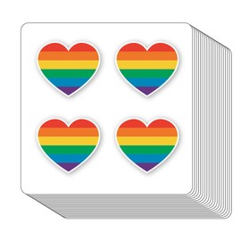 Gay Pride Stickers, 1 Inch Rainbow Heart Scrapbooking Arts Calendar Kids Crafting 80-Pack