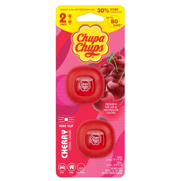 Chupa Chups Car Air Freshener, Candy Cherry - Long Lasting