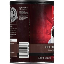 Melitta Colombian Supreme Coffee, Medium Roast, Extra Fine Grind, 11 Ounce Can (Pack of 6)