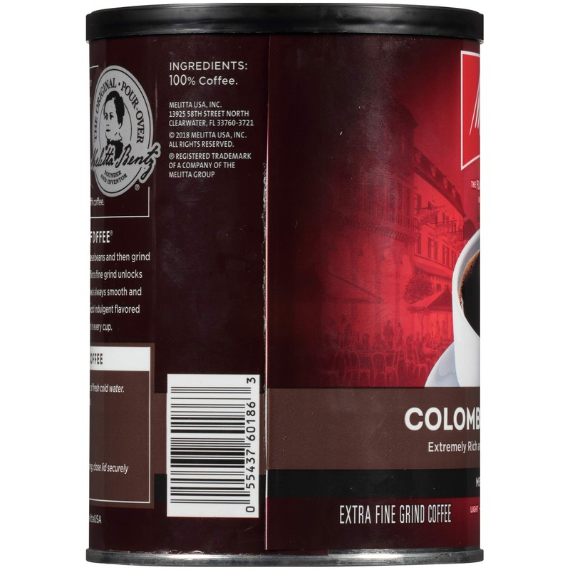 Melitta Colombian Supreme Coffee, Medium Roast, Extra Fine Grind, 11