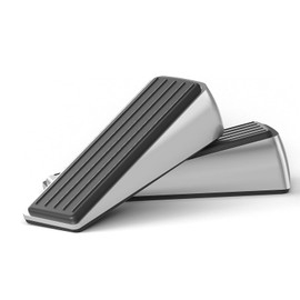 Commercial Grade Doorstop Wedge Made of zinc and Rubber, Heavy Duty zinc Doorstop, Modern Door Stop, Suitable for Any Door or Any Floor (Silver, 2-Piece)