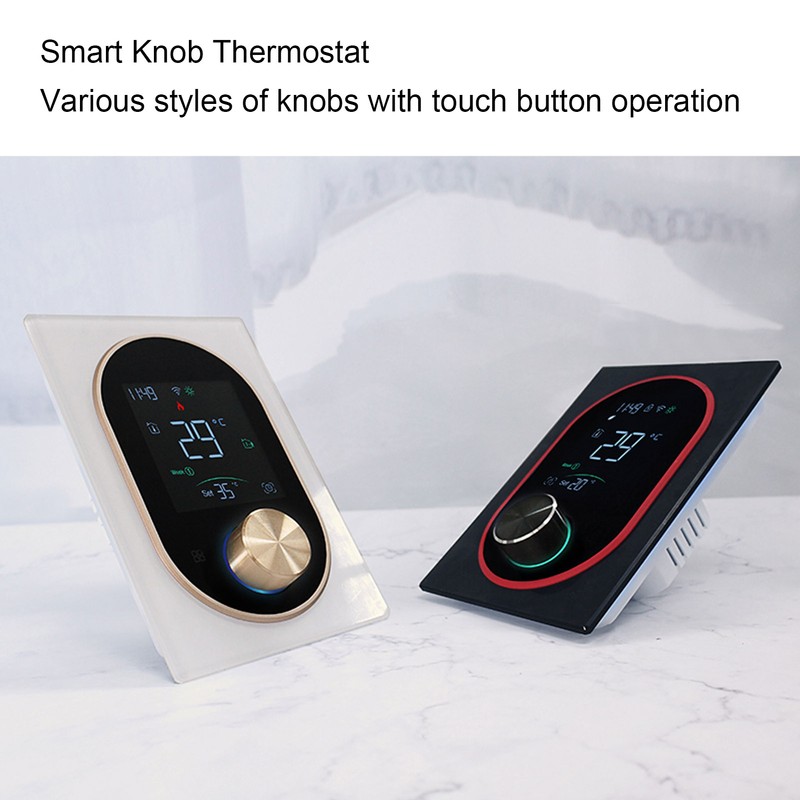 Smart Color Thermostat LCD Programmable Knob Control Touchscreen Water Heating