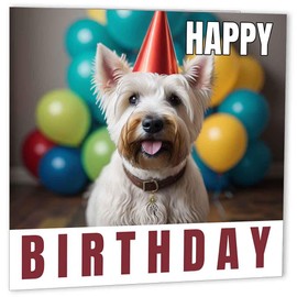 Westie West Highland Terrier Birthday Card 147x147mm