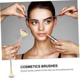 Baluue 9pcs Soft Fan Shaped Makeup Brush for Highlighting and Blending Includes Contouring and Highlighter Brushes for Teen Girls Color