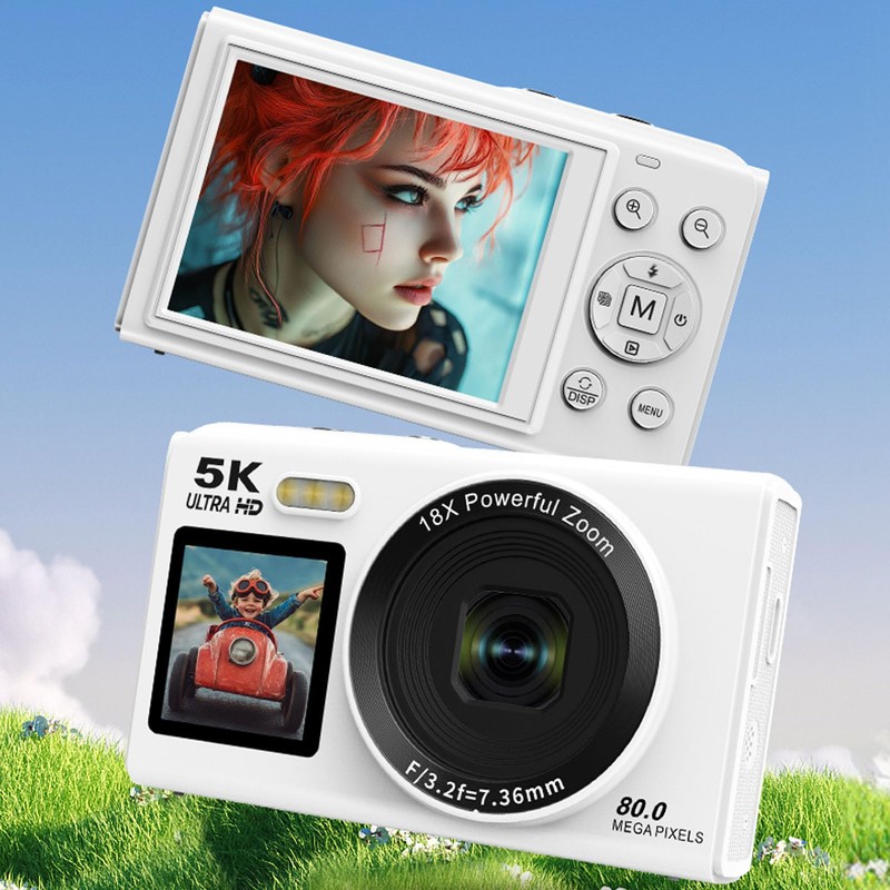 5K Digital Camera for Photography, 80MP WiFi Vlogging Camera with