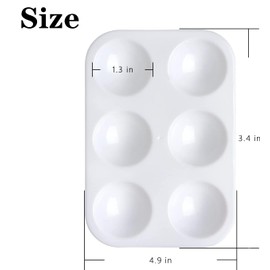 Paint Palette, Akebrog Plastic Paint Palettes 6 Well Rectangular Paint Tray Watercolor Palette Painting Tray for DIY Craft and Art Painting (5PCS)