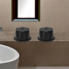 MANERALES NEGROS PARA REGADERA MODERNA/PAR/Fabricacion en Acero Inoxidable Giro completo o 1/4 vuelta Instalación fácil y rápida REDONDO NEGRA