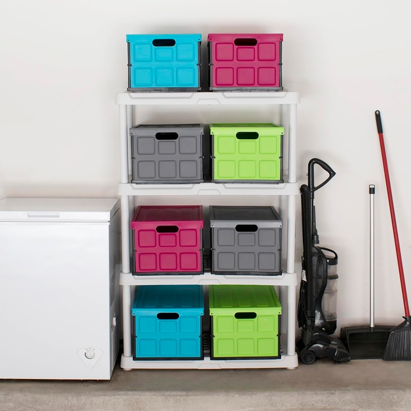 Glad Collapsible Storage Bin with Lid - 48L Foldable Plastic