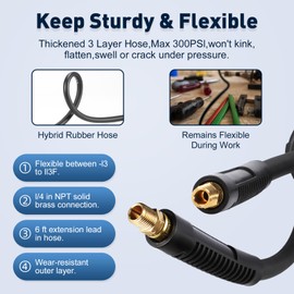 HOZEREEL Enclosed Retractable Air Hose Reel, 3/8 Inch x 50+5 Ft Hybrid Hose Air Compressor Hose Reel in Max 300 PSI Design, 180°Swivel Bracket Quick Coupler