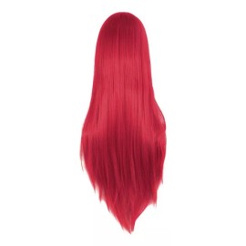 generic Mujer Peluca Roja Pelo Largo Pelucas Con Flequillo Peluca Re