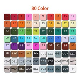 BE-TOOL Non-Toxic Marker Pen，Drawing Markers Animation Design Broad and Fine Point Tip Graphic Marker Pens with Black Bag(80 Colors)