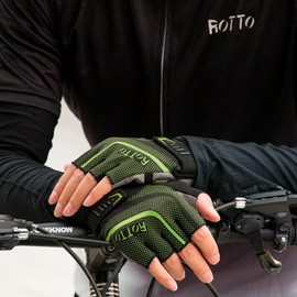 ROTTO Cycling Gloves MTB Gloves Half Finger for Men Women with Gel and SBR Padding