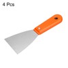 HARFINGTON 4pcs Carbon Steel Putty Knife 3" Plastic Handle Spreading