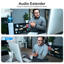 BORLTER CLAMP 3.5mm Aux Jack Audio Extension Cable, Male to Female Audio Extension Cable, Audio Adapter for Headphone or Smartphone, 3.3Feet, Black