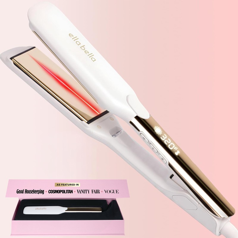 ELLA BELLA® Titanium Flat Iron Hair Straightener (with Infrared) •