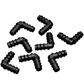 Maitys 8 Pieces 1/2 Inch Drip Irrigation Fittings Parts Soaker Hose Repair Kit Inline Barb Drip Irrigation Hose Connectors Plastic Tubing End Stop for Garden Lawn Sprinkler Systems(Elbow)