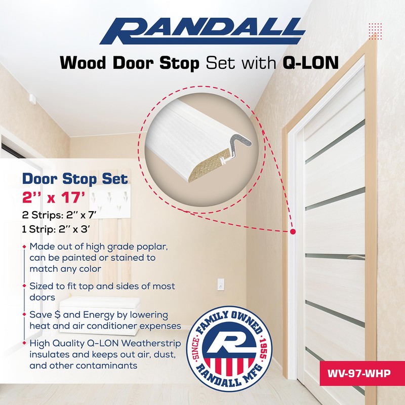 White Primed Colonial Pattern Door Weatherstrip Set, with Q-LON Weatherstrip