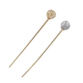 2PCS Hair Stick Metal Hair Chopstick Hair Pins Updo Decorative Pin Chignon Pins for Girl Woman Long Hair Full Updos Low Bun Hairstyles Accessories (Gold，Silvery, 2 * 15CM)