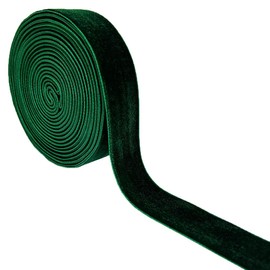 Qingxi Trading Co., Ltd. Caja de Regalo para Boda, Navidad, San Valentín, Manualidades de Bricolaje, decoración, Cinta de Terciopelo (Verde Oscuro, 1'' x 6 Yardas)
