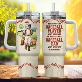 99WHALE Coffee Yellow Fathers Men Swig Women Tumblers Cup Handle Red Life Modern For Day Simple Boys, Baseball Gifts, Tumbler 40 Oz With Handle Lid And Straw, Baseball Player Dad