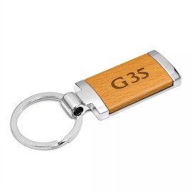 iPick Image INFINITI G35 Laser Engraved Maple Wood Chrome Metal Trim Key Chain